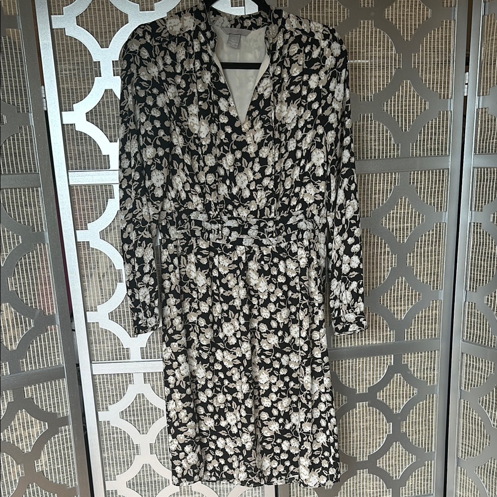 H&M Floral Black and White Dress